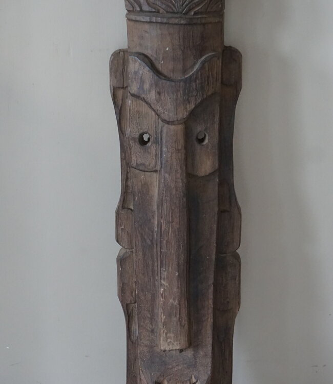 Rene Houtman Houten Tribal Masker | Indonesisch | H108 x B21 cm