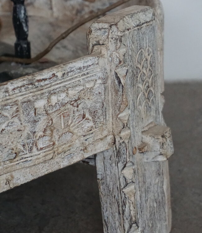 Rene Houtman Chakki Tafeltje XXL | Oud Hout | H28 x D75 cm