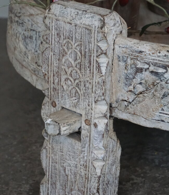 Rene Houtman Chakki Tafeltje XXL | Oud Hout | H28 x D75 cm