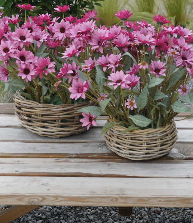 Rene Houtman Set Van 2 Ronde Manden | Rotan | Naturel