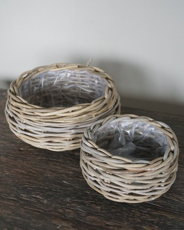 Rene Houtman Set Van 2 Ronde Manden | Rotan | Naturel