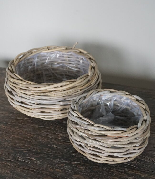 Rene Houtman Set Van 2 Ronde Manden | Rotan | Naturel