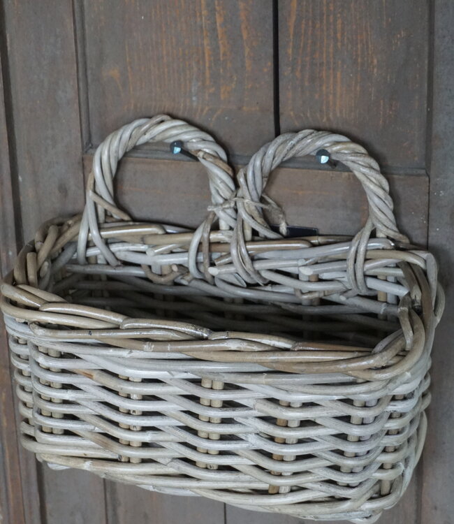 Rene Houtman Hangmand Met 2 Lussen | Rotan | H15 x B29 x D17 cm