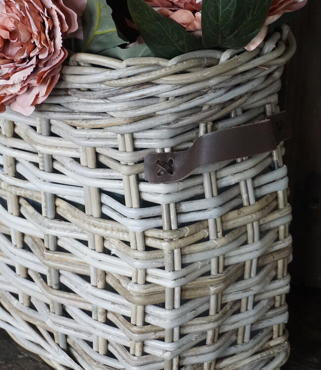 Rene Houtman Vensterbank Mand | Rotan | Small | H37 x B44 x D25 cm