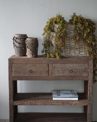 Rene Houtman Sidetable Wandtafel Oud Hout 2 Lades L100 cm