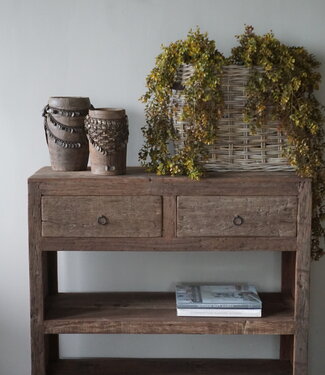 Rene Houtman Sidetable Wandtafel Oud Hout 2 Lades L100 cm
