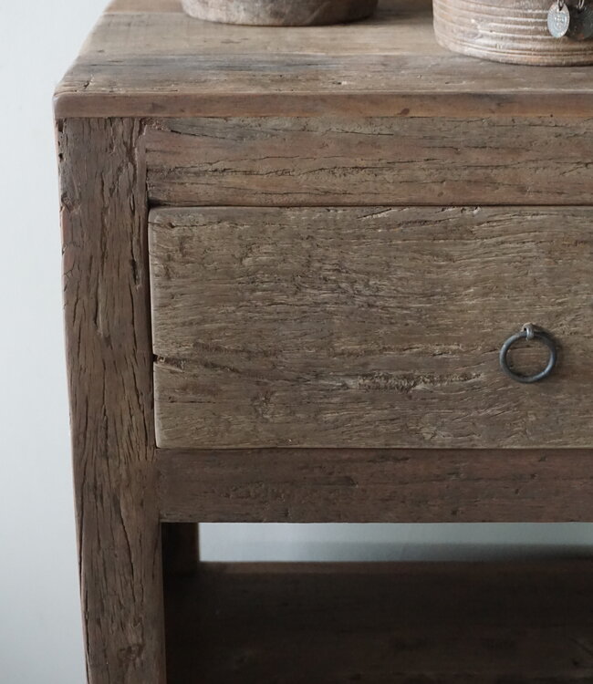 Rene Houtman Sidetable Wandtafel Oud Hout 2 Lades L100xD38xH90 cm