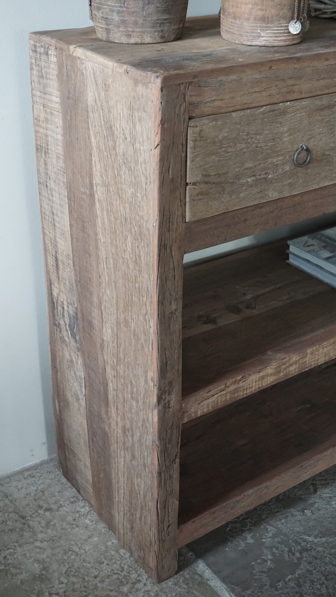 Rene Houtman Sidetable Wandtafel Oud Hout 2 Lades L100xD38xH90 cm