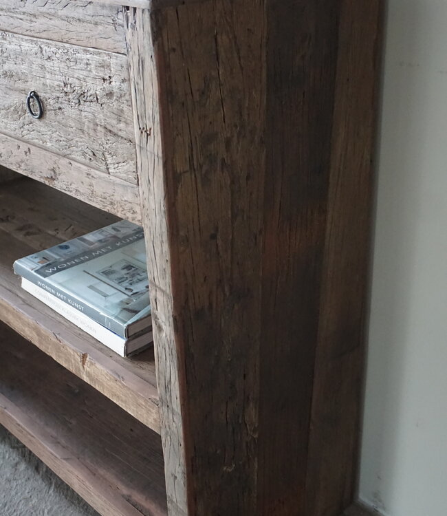 Rene Houtman Sidetable Wandtafel Oud Hout 2 Lades L100xD38xH90 cm