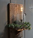 Rene Houtman Wand Kaarshouder Larix Hout Set - Console + Windlicht + Kaarshouder + Kransje