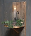 Rene Houtman Wand Kaarshouder Larix Hout Set - Console + Windlicht + Kaarshouder + Kransje