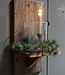 Rene Houtman Wand Kaarshouder Larix Hout Set - Console + Windlicht + Kaarshouder + Kransje