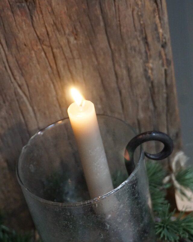 Rene Houtman Wand Kaarshouder Larix Hout Set - Console + Windlicht + Kaarshouder + Kransje