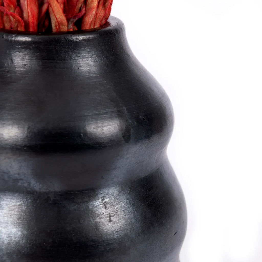 Bazar Bizar Burned Vaas | Zwart | H17 x B13 x D6 cm