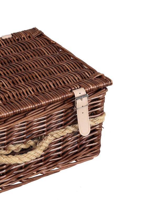 PTMD Picknickmand 2-Persoons Bruin Riet - Compleet - Koeltas