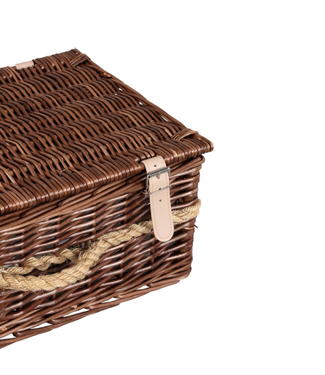 PTMD Picknickmand 2-Persoons Bruin Riet - Compleet - Koeltas