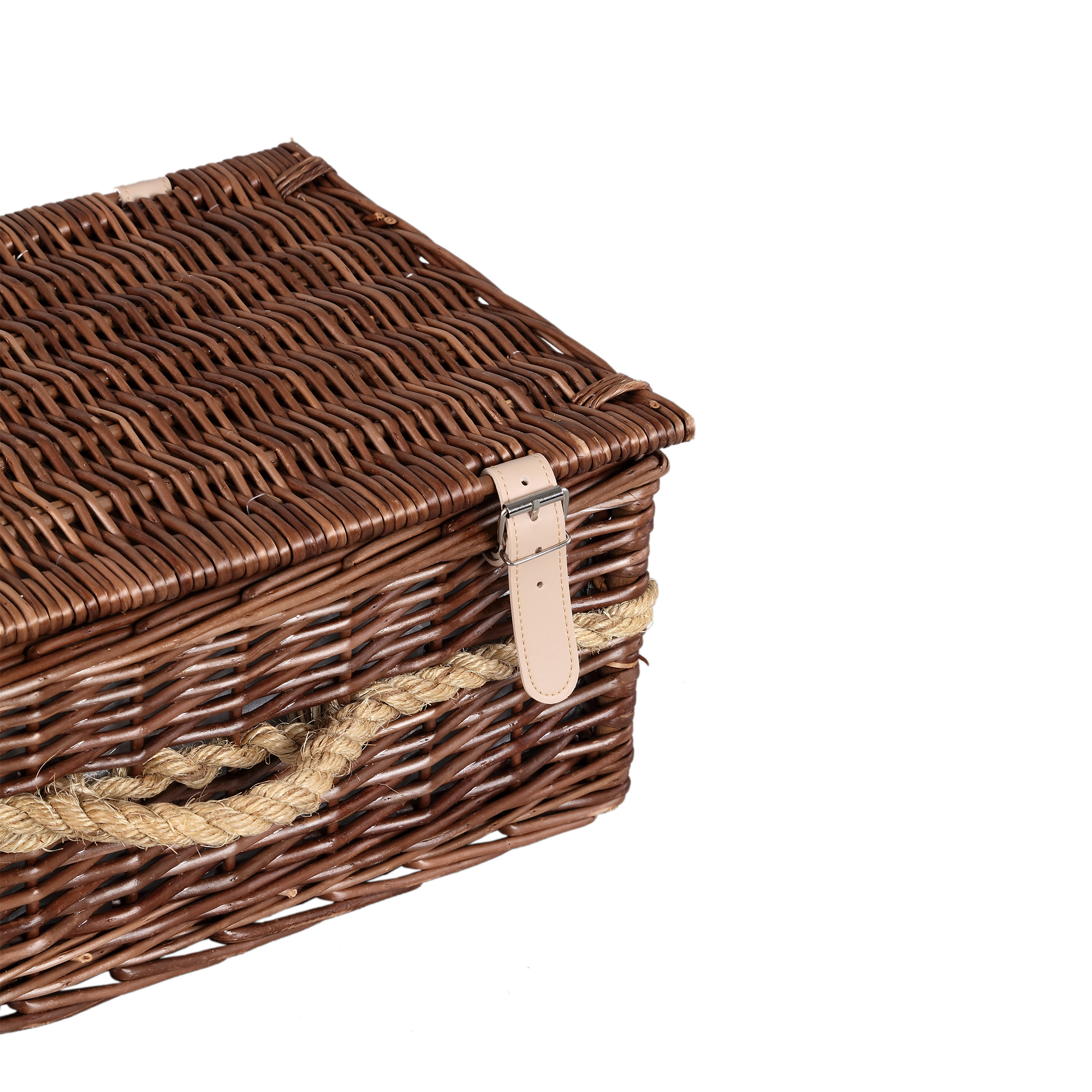 PTMD Picknickmand 2-Persoons Bruin Riet - Compleet - Koeltas