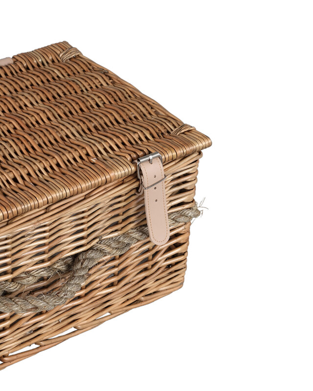 PTMD Picknickmand 2-Persoons Naturel Riet - Compleet - Koeltas