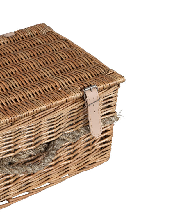 PTMD Picknickmand 2-Persoons Naturel Riet - Compleet - Koeltas