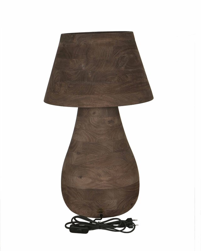PTMD Tafellamp Volledig Mangohout Bruin L64xB38 Cm