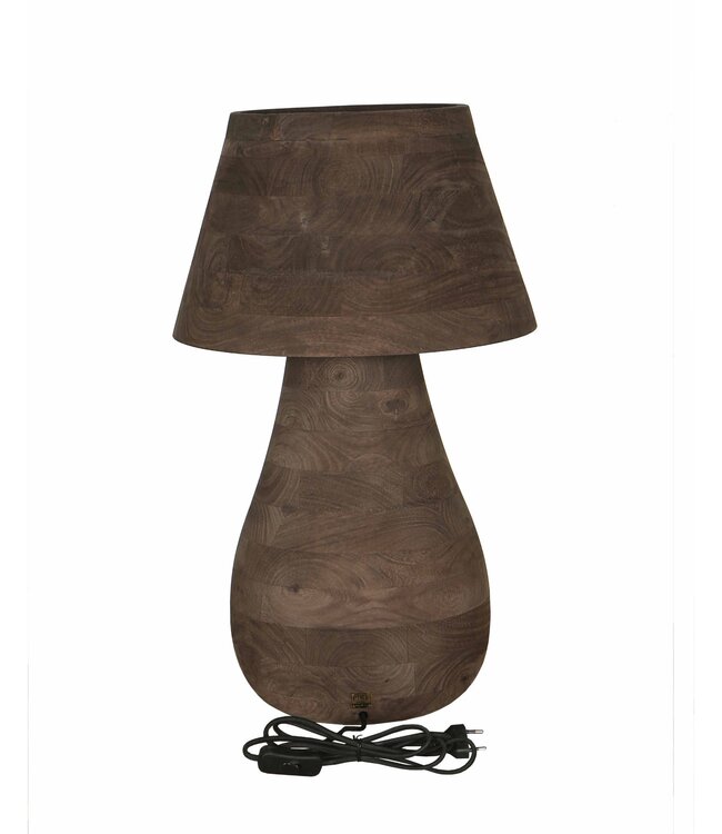 PTMD Tafellamp Volledig Mangohout Bruin L64xB38 Cm