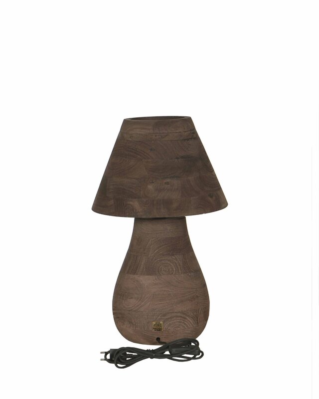 PTMD Tafellamp Volledig Mangohout Bruin L49xB30 Cm