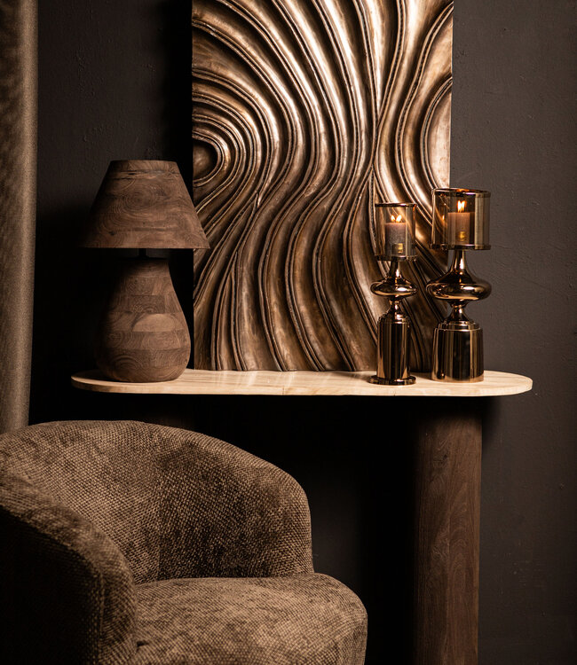 PTMD Tafellamp Volledig Mangohout Bruin L49xB30 Cm