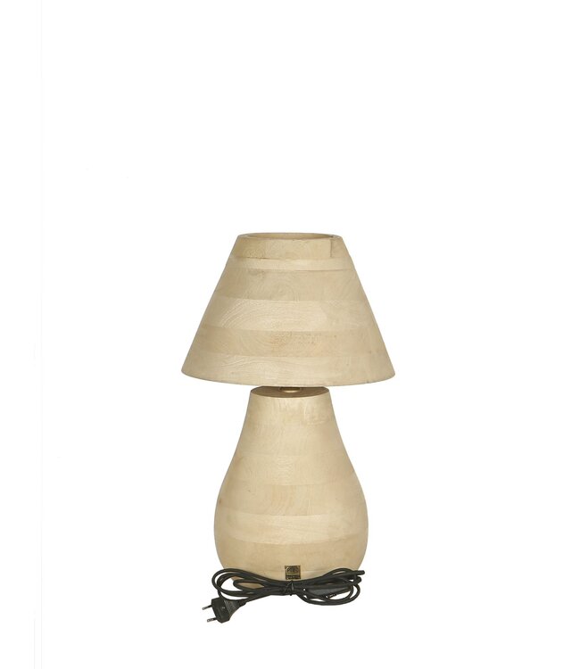 PTMD Tafellamp Volledig Mangohout Naturel L49xB30 Cm