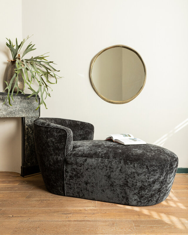 PTMD Limera Messing Aluminium Ronde Spiegel met Onregelmatige Rand S