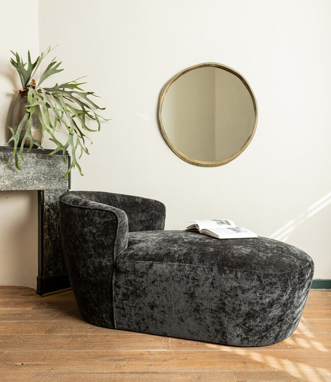 PTMD Limera Messing Aluminium Ronde Spiegel met Onregelmatige Rand S