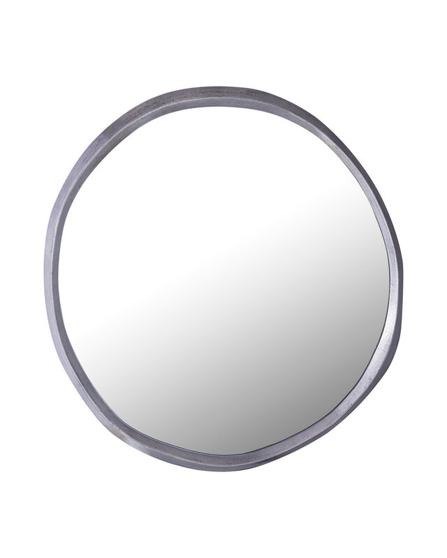 PTMD Limera Nikkel Aluminium Ronde Spiegel met Onregelmatige Rand S
