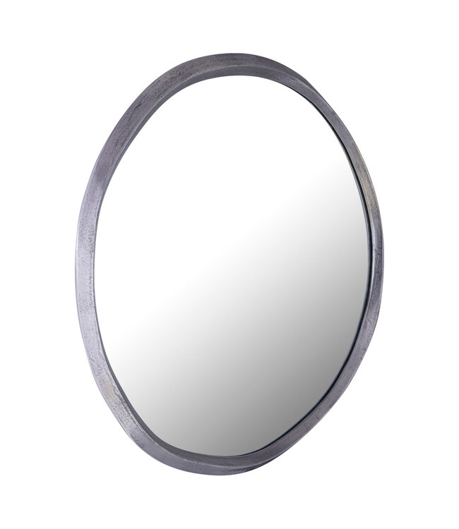 PTMD Limera Nikkel Aluminium Ronde Spiegel met Onregelmatige Rand S