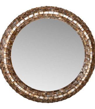 PTMD Chelsae Bronzen Poly Ronde Schelpspiegel Groot