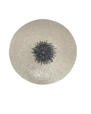 PTMD Vojtech Witte Ronde Poly Shell Bamboe Wandpaneel L