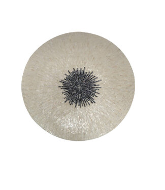 PTMD Vojtech Witte Ronde Poly Shell Bamboe Wandpaneel L