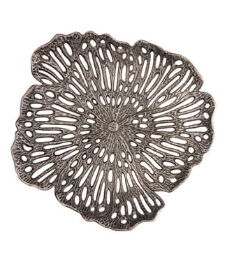 PTMD Ryhann Nikkel Gegoten Alu Bloem Wanddecoratie Kom L