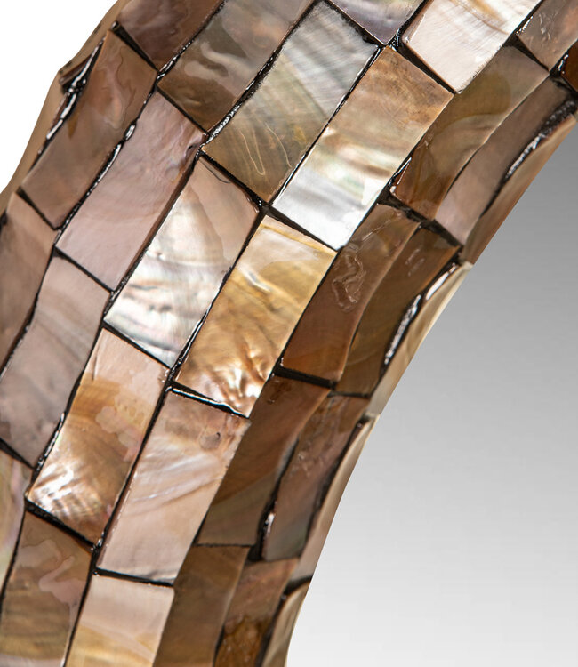 PTMD Chelsae Bronzen Poly Ronde Schelpspiegel Groot