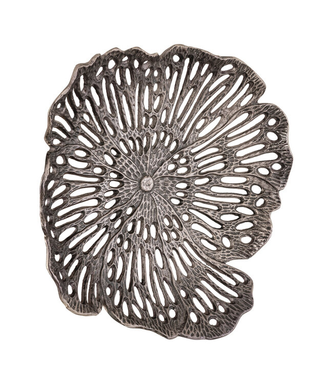 PTMD Ryhann Nikkel Gegoten Alu Bloem Wanddecoratie Kom L