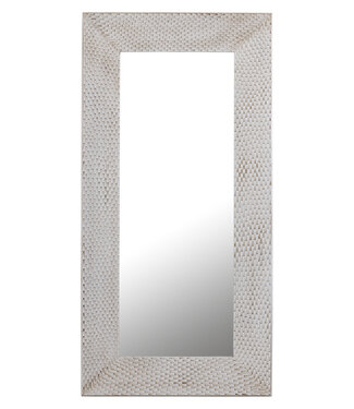 PTMD Chinasa Wit Rechthoekige MDF Spiegel met Gouden Afwerking Laag