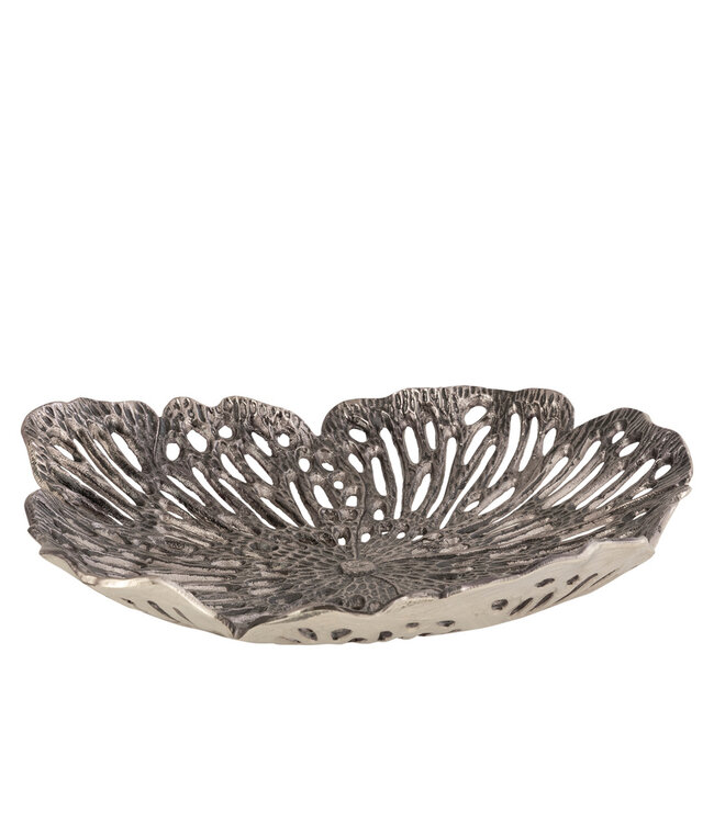 PTMD Ryhann Nikkel Gegoten Alu Bloem Wanddecoratie Kom L