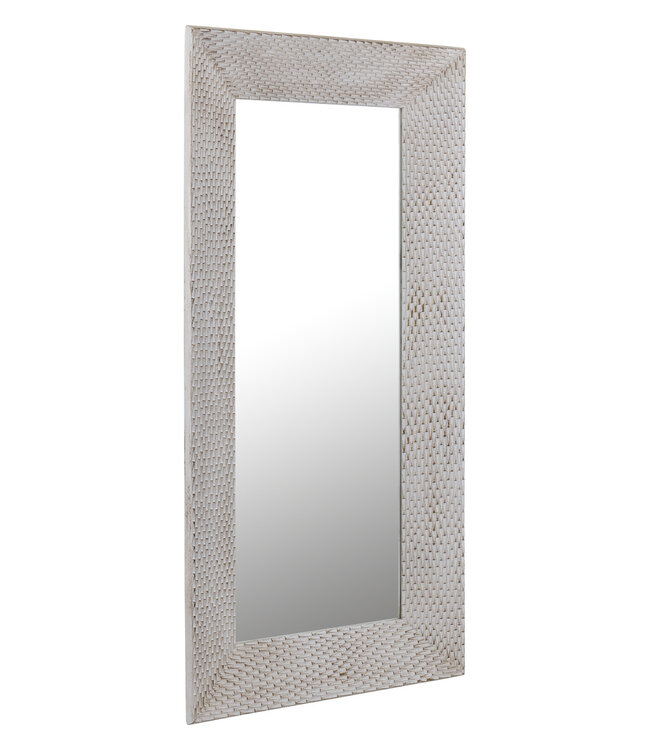 PTMD Chinasa Wit Rechthoekige MDF Spiegel met Gouden Afwerking Laag