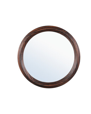 PTMD Nibbi Bruine Houten Spiegel Twist Ronde Frame