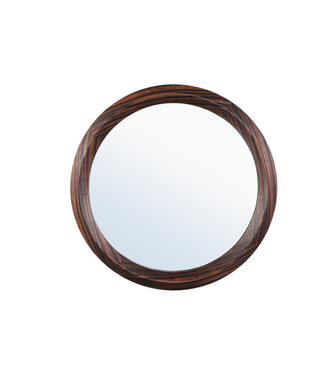 PTMD Nibbi Bruine Houten Spiegel Twist Ronde Frame