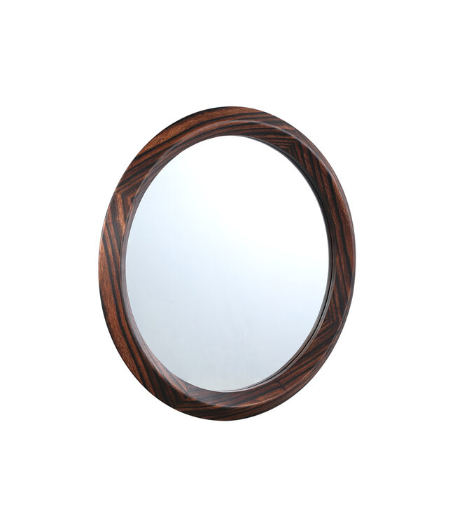 PTMD Nibbi Bruine Houten Spiegel Twist Ronde Frame