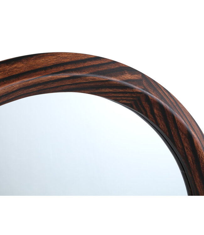 PTMD Nibbi Bruine Houten Spiegel Twist Ronde Frame