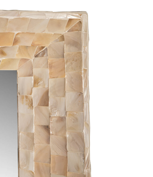 PTMD Chelsae Room Poly Rechthoekige Schelpspiegel