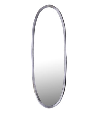 PTMD Limera Nikkel Aluminium Ovaal Spiegel met Onregelmatige Rand L