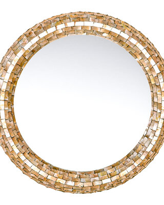 PTMD Chelsae Room Poly Round Shell Mirror Large