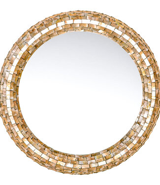 PTMD Chelsae Room Poly Round Shell Mirror Large