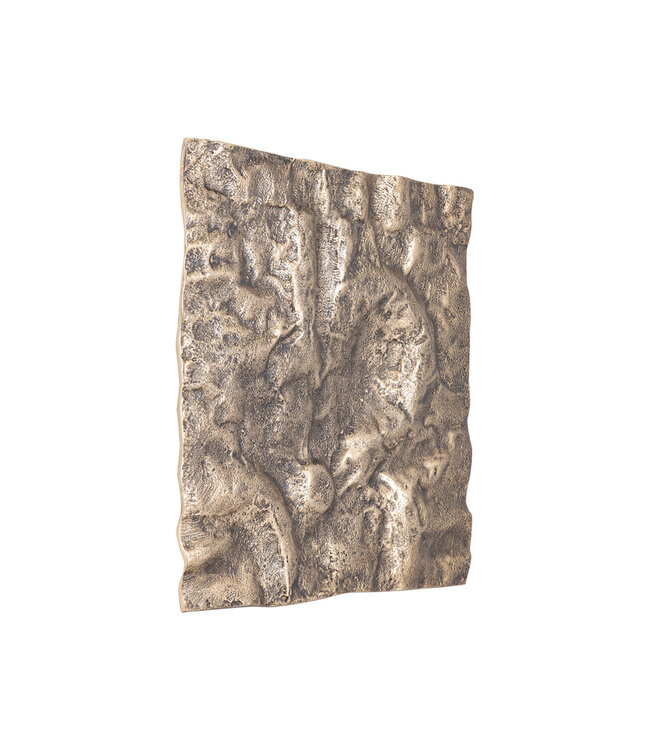 PTMD Eogan Gouden Gegoten Aluminium Wandpaneel Ruw Vierkant